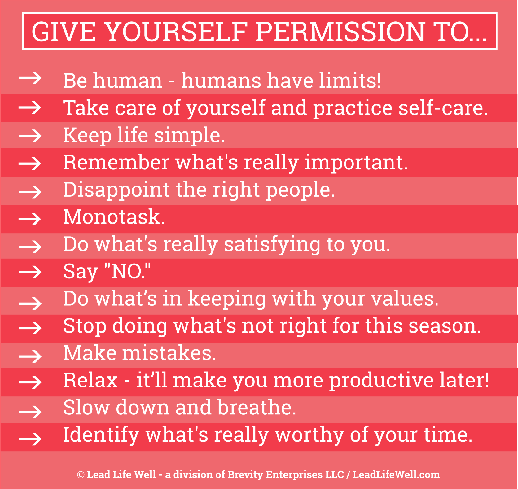 Give Yourself Permission To...